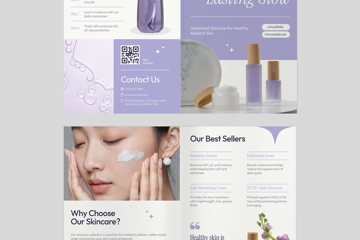 Product Skincare Bifold Brochure, a Brochure Template by Annora Studio (Photo 6 of 6)