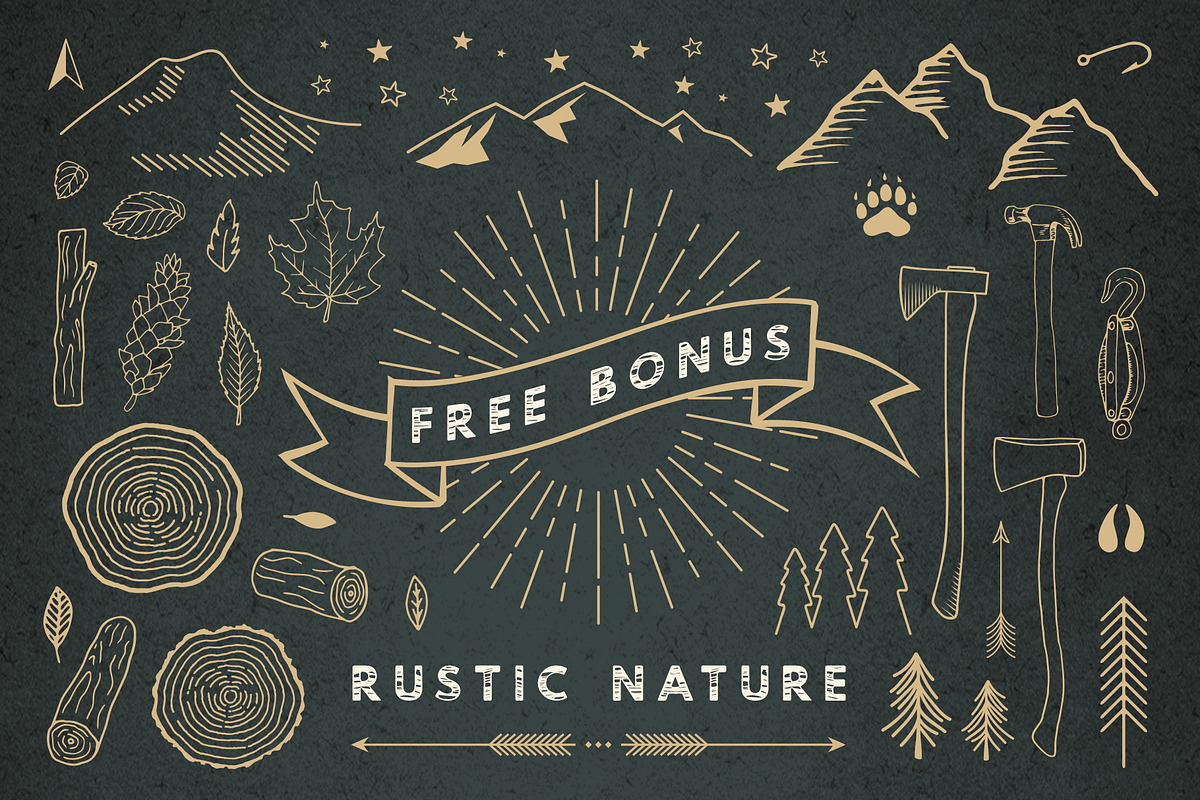 Timber Hitch Font + Nature Designs preview 3