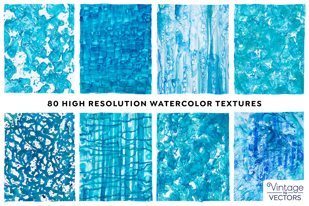 ICICLE BLUE Watercolor Texture Set, a Texture Graphic by Vintage To Vectors (Photo 8 of 16)