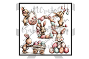 Whimsical Bunny Easter Clipart, an Illustration by CraftCrateShop (Thumbnail 6 of 8)