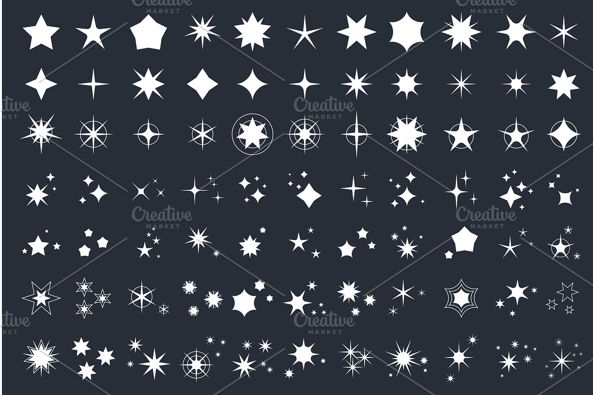Stars different shape shine sparkle, an Object Illustration by Lemberg Vector