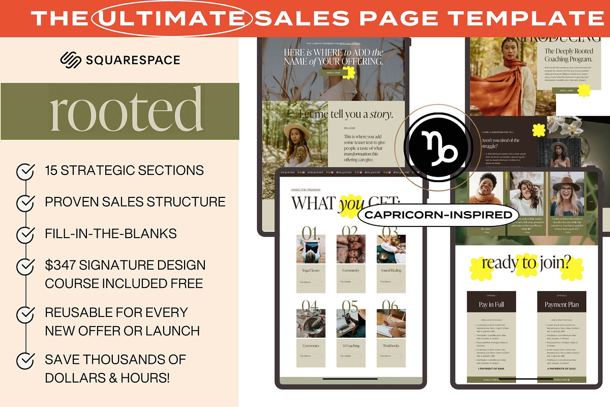 Rooted Squarespace Sales Template, a Squarespace Template by The Humanista Co. (Photo 1 of 3)
