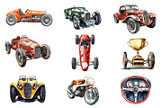 Vintage Old Race Car Clipart, an Illustration by CreationArt (Thumbnail 4 of 4)