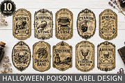 Vintage Halloween Poison Labels PNG, a Seasonal Illustration by Rose Art (Thumbnail 1 of 3)