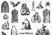 Vintage Halloween Drawings, a Seasonal Illustration by PeDe Designs (Thumbnail 9 of 12)