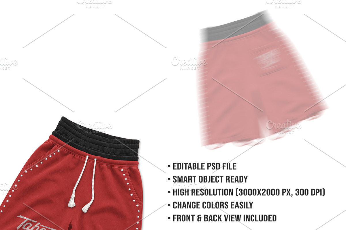 Distressed Streetwear Shorts Mockup, a Bottom Mockup by std.badboy (Photo 4 of 4)