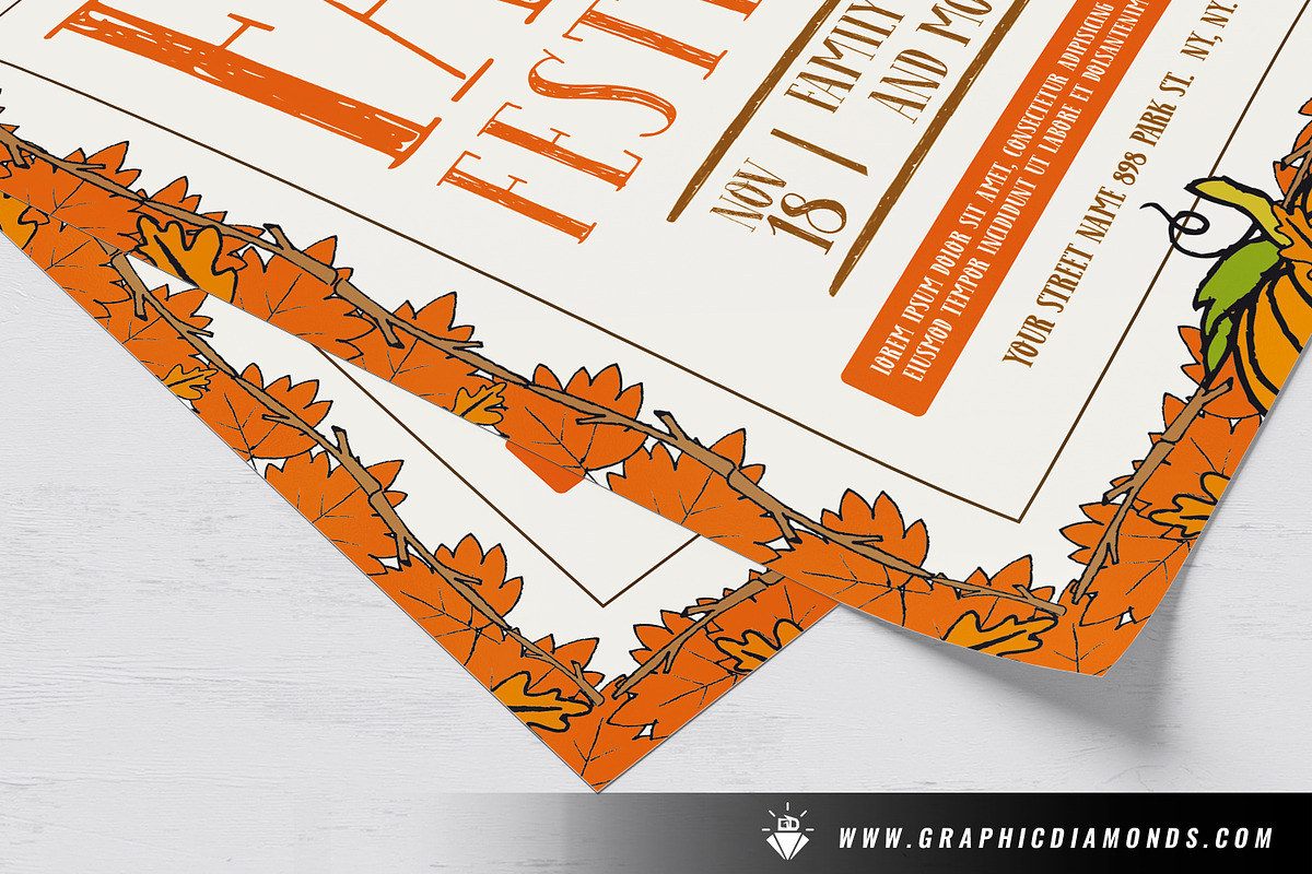 Fall Autumn Festival Flyer, a Flyer Template by GraphicDiamonds (Photo 3 of 6)