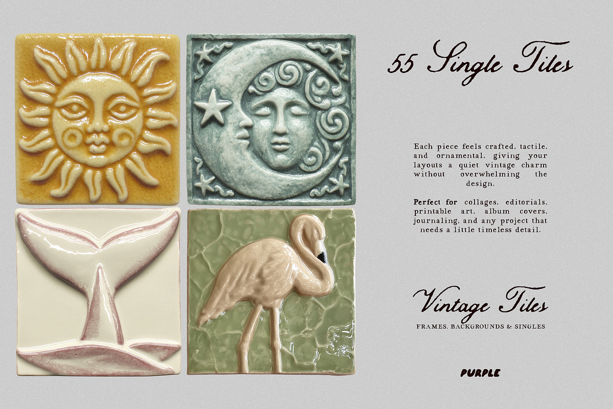 Vintage Tiles: Frames, Backgrounds, an Object Graphic by Purple (Photo 6 of 12)