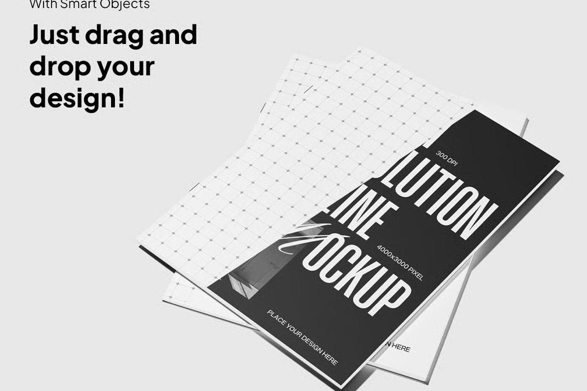 A4 Magazine Mockup, a Books & Magazine Mockup by graphicsauce