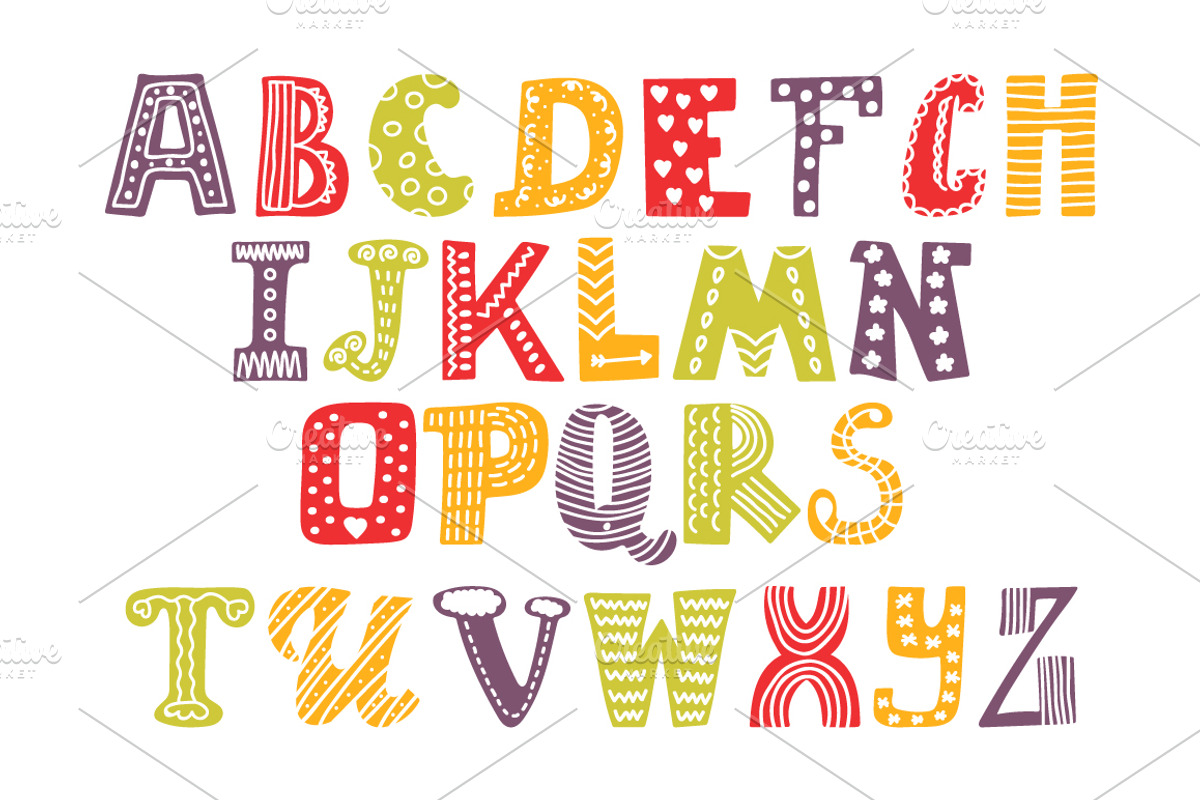 Cute Alphabet and numbers, a Decorative Illustration by Helen Sko (Photo 2 of 5)