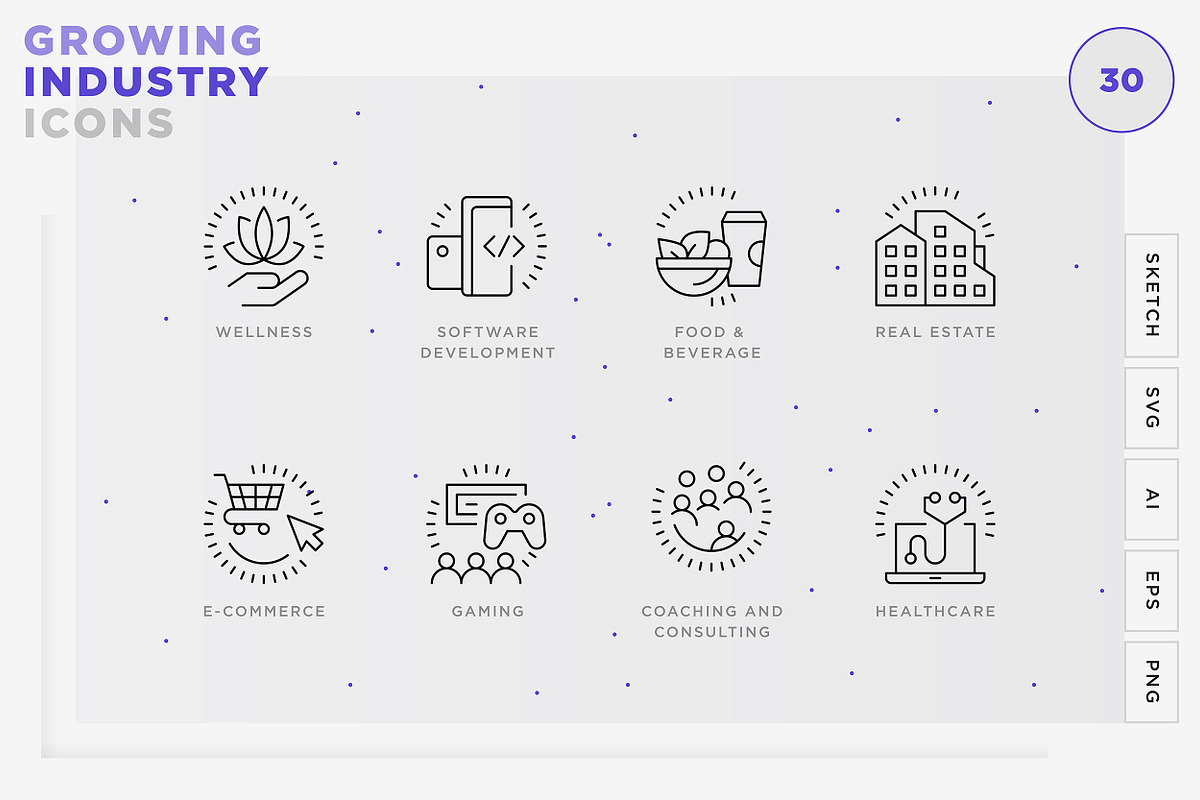 Growing Industry Icons, an Outline Icon by Vineta Rendon (Photo 1 of 10)