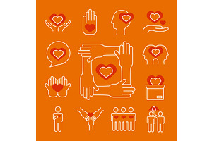 care icon collection, an Object Illustration by studiogstock