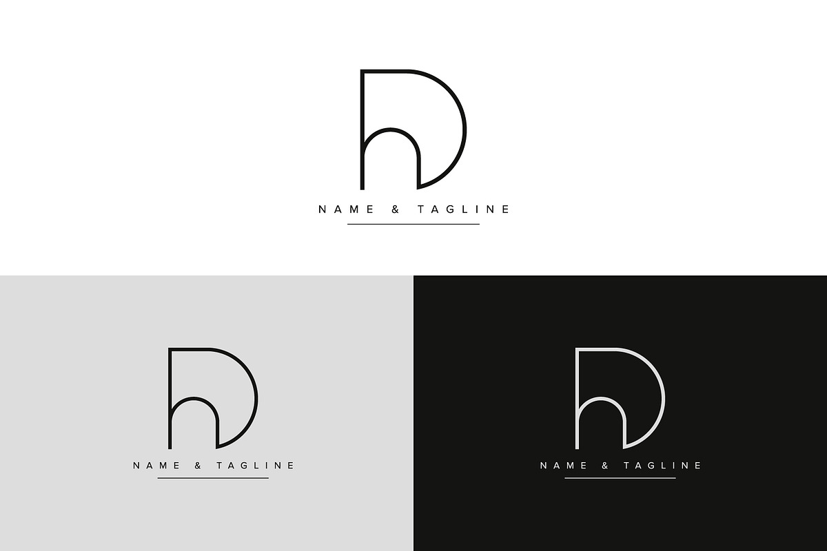 Alphabet letters logo DH or HD, a Branding & Logo Template by Aleesher