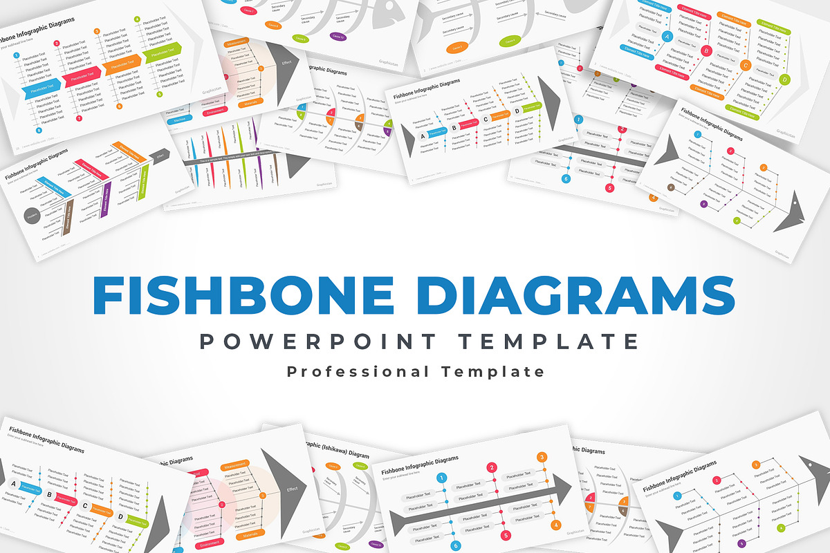 Fishbone diagram PowerPoint template, a Presentation Template by GraphicStan (Photo 1 of 5)