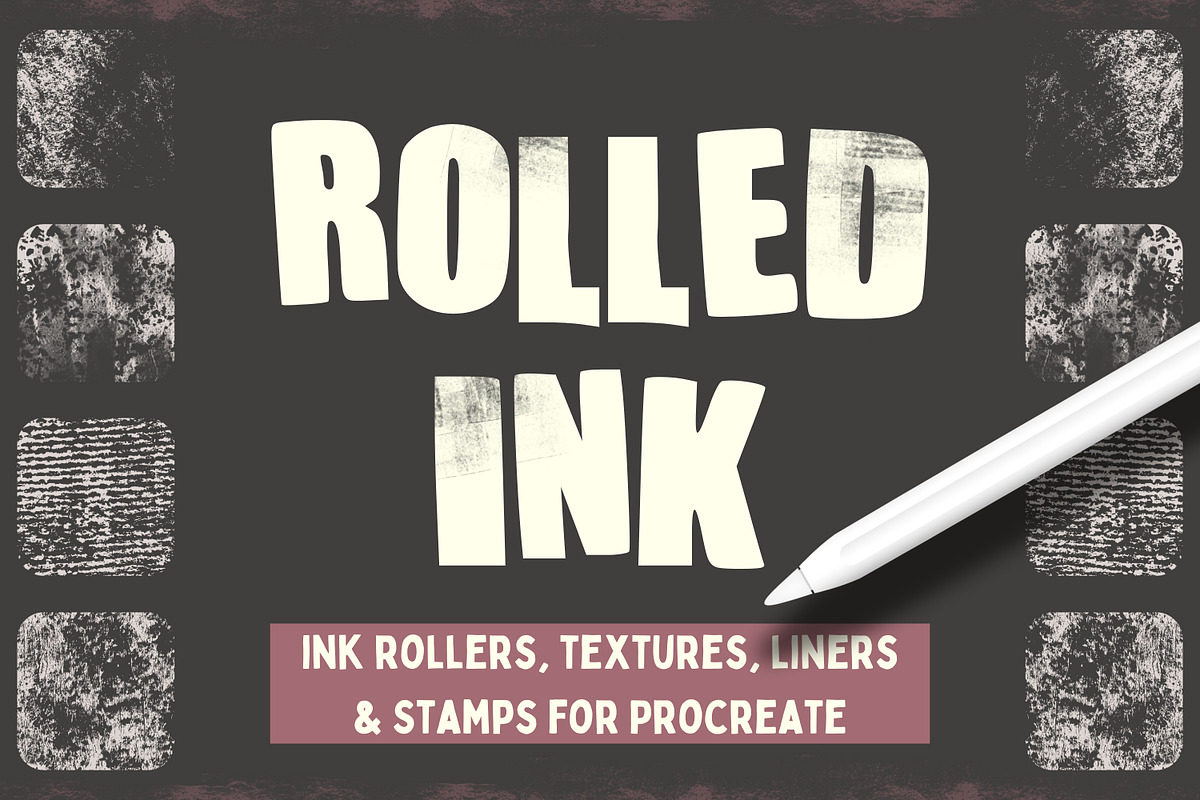 Rolled Ink Brushes For Procreate, a Brush Add-On by seamless team (Photo 1 of 6)