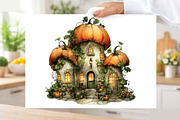 Watercolor Pumpkin Houses Clipart, an Illustration by SVGArt (Thumbnail 7 of 9)