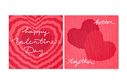 Valentine Cards with Textile Texture, a Decorative Illustration by PsychocheArt (Thumbnail 1 of 3)