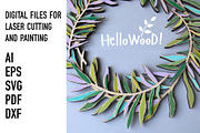 wreath laser cut, an Object Graphic by HelloWood (Thumbnail 2 of 5)