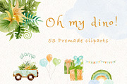 Baby dinosaur watercolour clipart, an Animal Illustration by heyiamalice (Thumbnail 4 of 13)