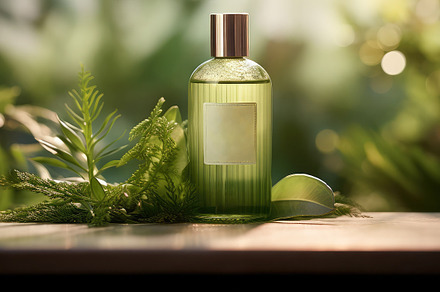 Display of natural spa product bottl, a Photo by SaroStock