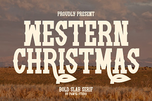 Western Christmas - Bold Slab Serif, a Slab Serif Font by Pian45 Studio