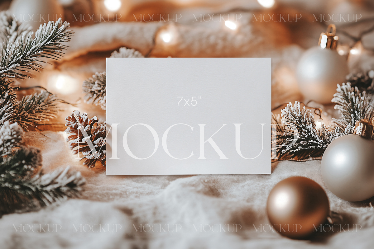 Winter Horizontal Invitation Mockup, a Product Mockup by TatiMockup (Photo 1 of 3)