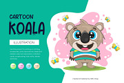 Cute cartoon koala. Tshirt, PNG., an Animal Illustration by KENO Mascots (Thumbnail 1 of 8)