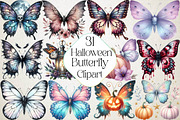 Halloween Butterfly Garden Clipart, an Illustration by DreamPrint404 (Thumbnail 1 of 5)