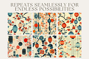 12 Midcentury Tokyo Seamless Pattern, a Pattern Graphic by Inknfolly (Thumbnail 2 of 7)