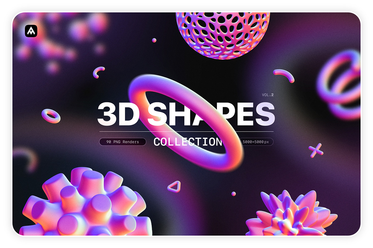 3D Shapes Collection – 90 Renders, an Object Graphic by Samolevsky (Photo 1 of 13)