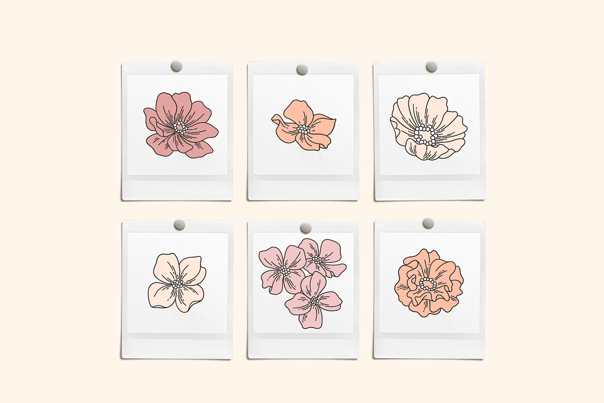 Garden Floral Vector Illustrations, a Decorative Illustration by Emma Webb Studio (Photo 7 of 9)