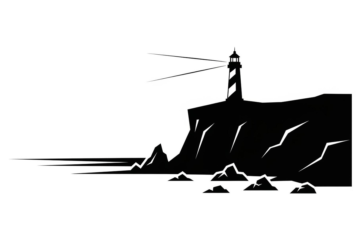 Lighthouse Coastal Cliff Silhouette, a Graphic by hafijul (Photo 11 of 15)