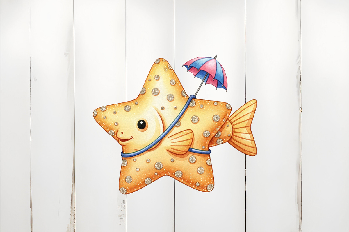 Quirky Whimsical Summer Fishes Clipa, an Illustration by Watercolor design (Photo 3 of 6)