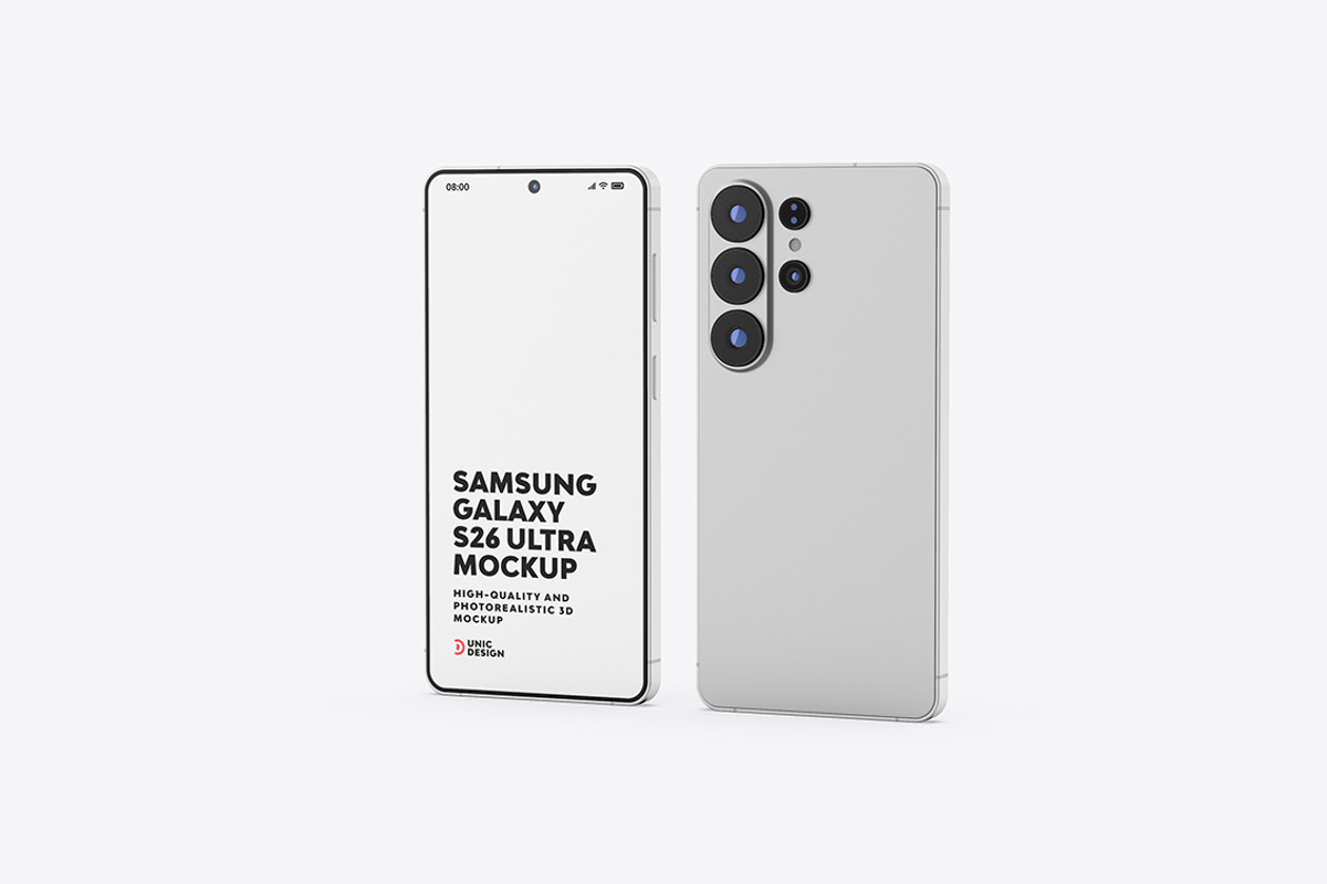 Samsung Galaxy S26 Ultra Mockup, an Android Mockup by UnicDesign (Photo 9 of 11)