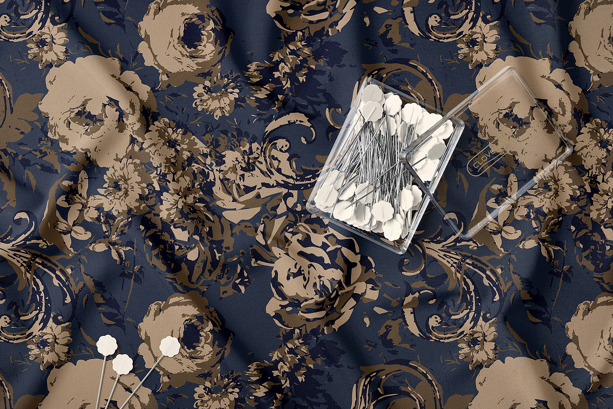 Vintage Baroque Floral Pattern, a Pattern Graphic by StudioGlouna (Photo 3 of 6)