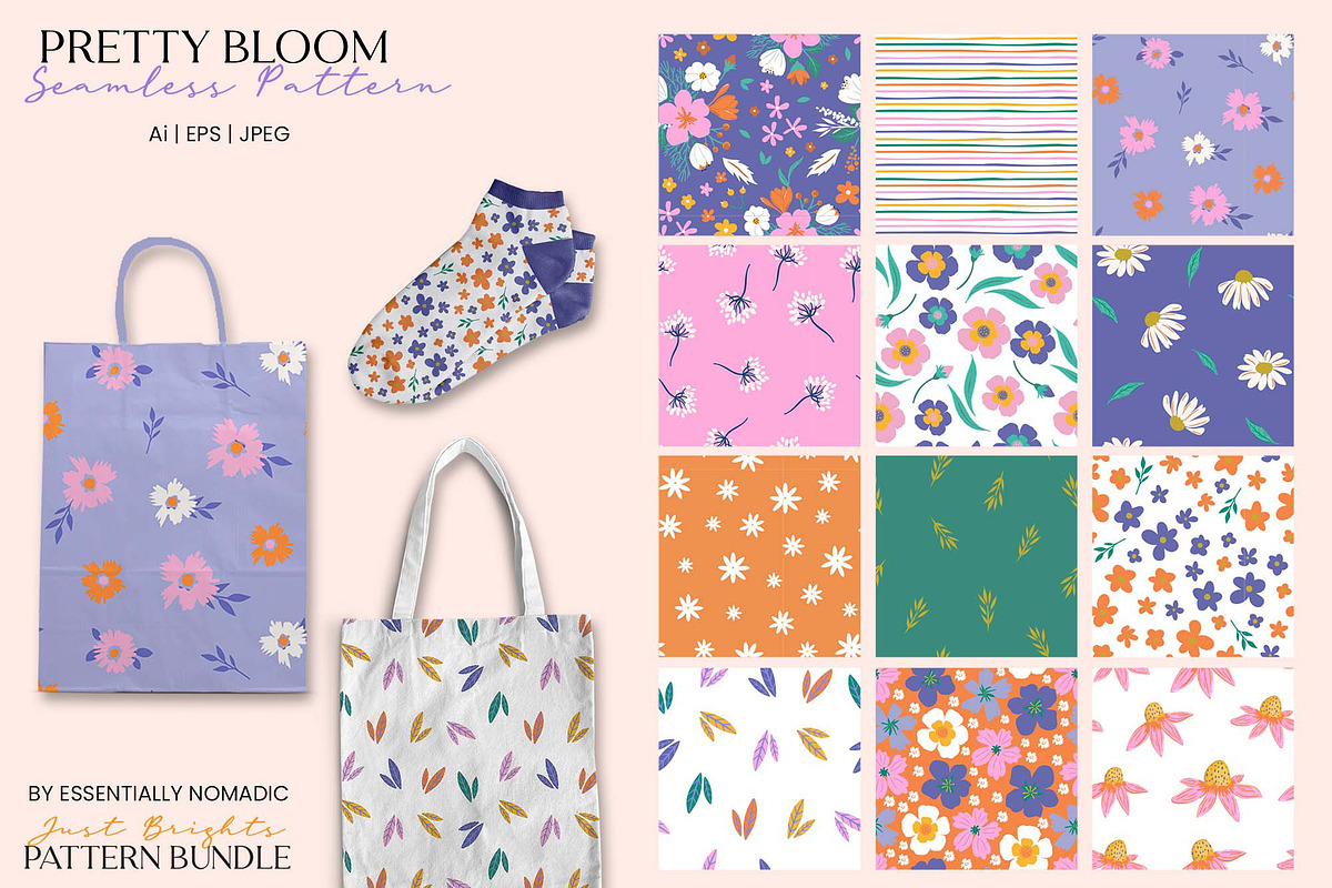 Just Brights Seamless Pattern Bundle, a Pattern Graphic by Essentially Nomadic (Photo 13 of 14)