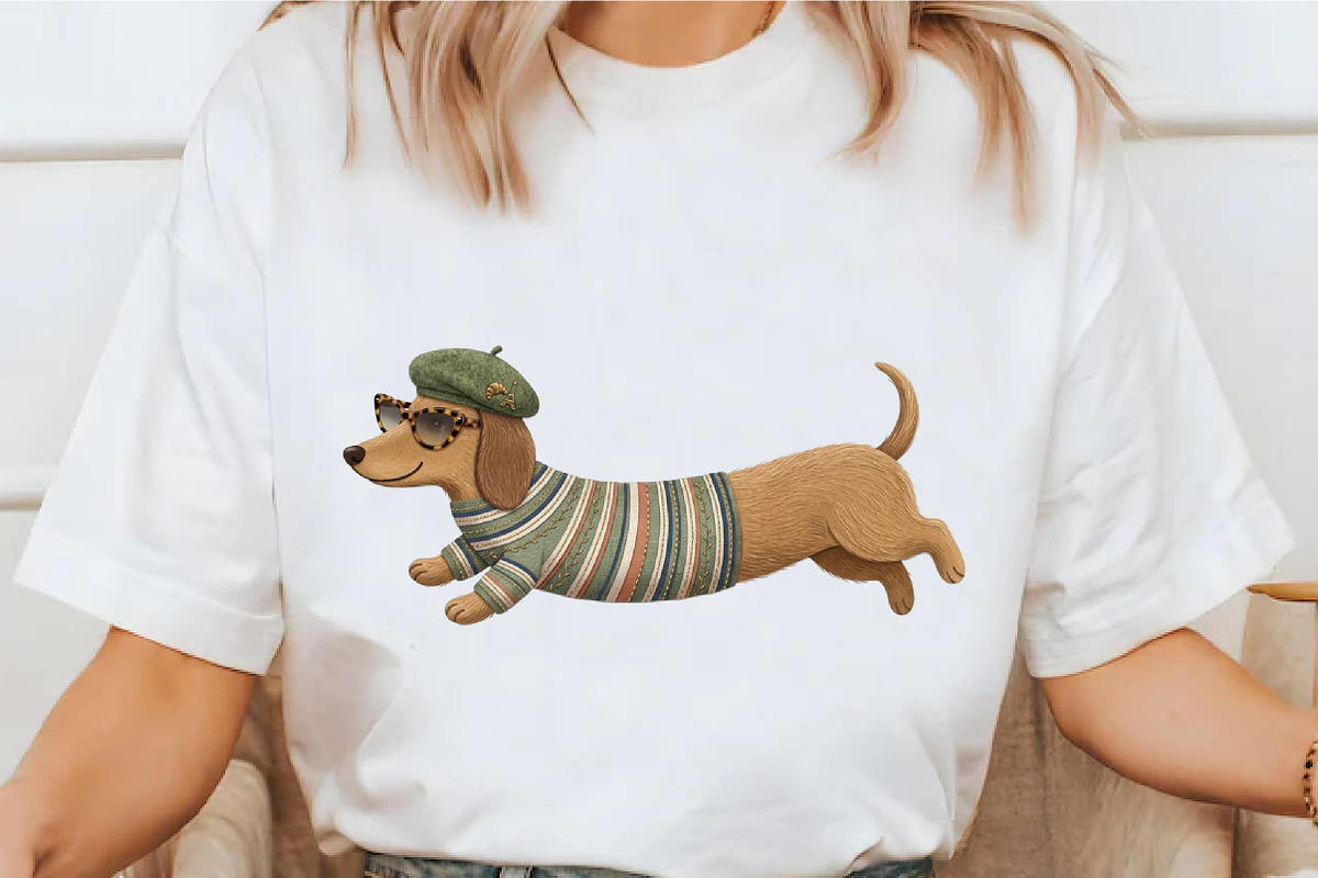 Dachshund Embroidery Design, an Illustration by designcity5 (Photo 3 of 4)