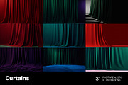 Curtains backgrounds. 31 images, an Arts & Entertainment Photo by Handmadefont (Thumbnail 8 of 10)