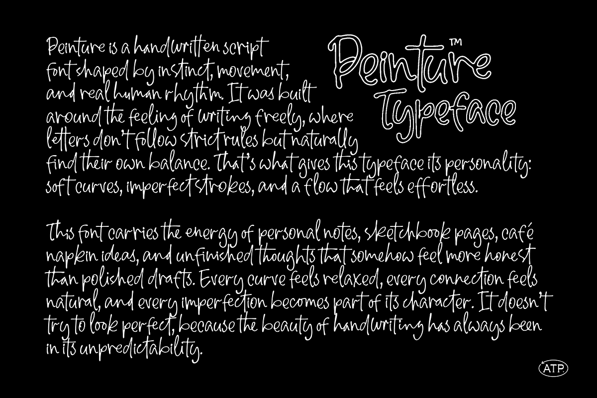 Peinture - Handwritten Script Font, a Script Font by Typeparties (Photo 3 of 9)