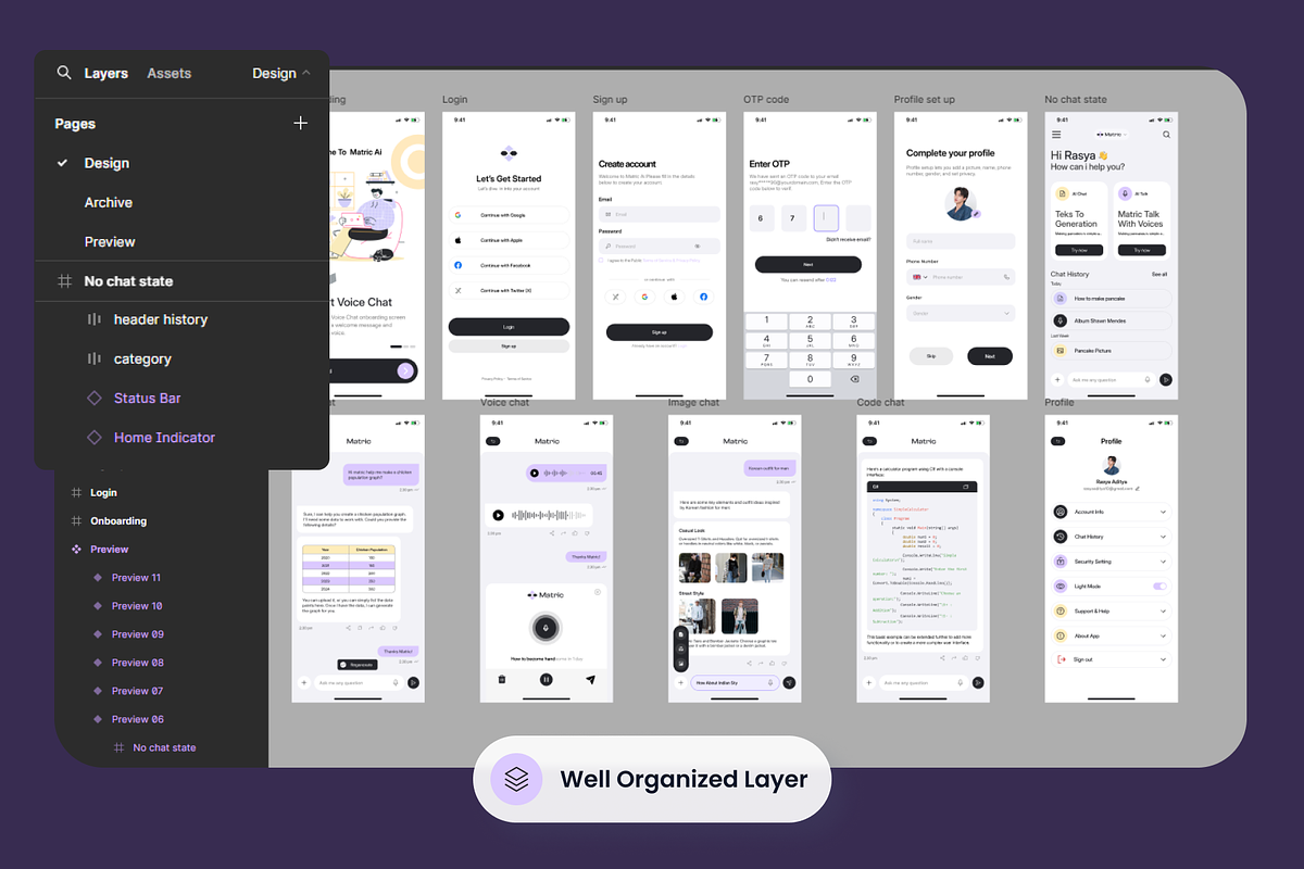 Matric - Chat AI Mobile App, an App Template by SLAB! Design (Photo 3 of 4)
