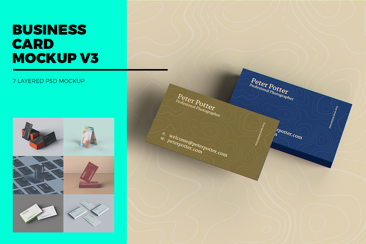 Business Card MockUp v3, a Print Template by coloformia (Photo 1 of 10)