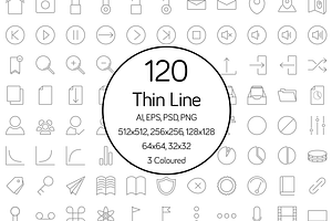 Thin Line Icon Set