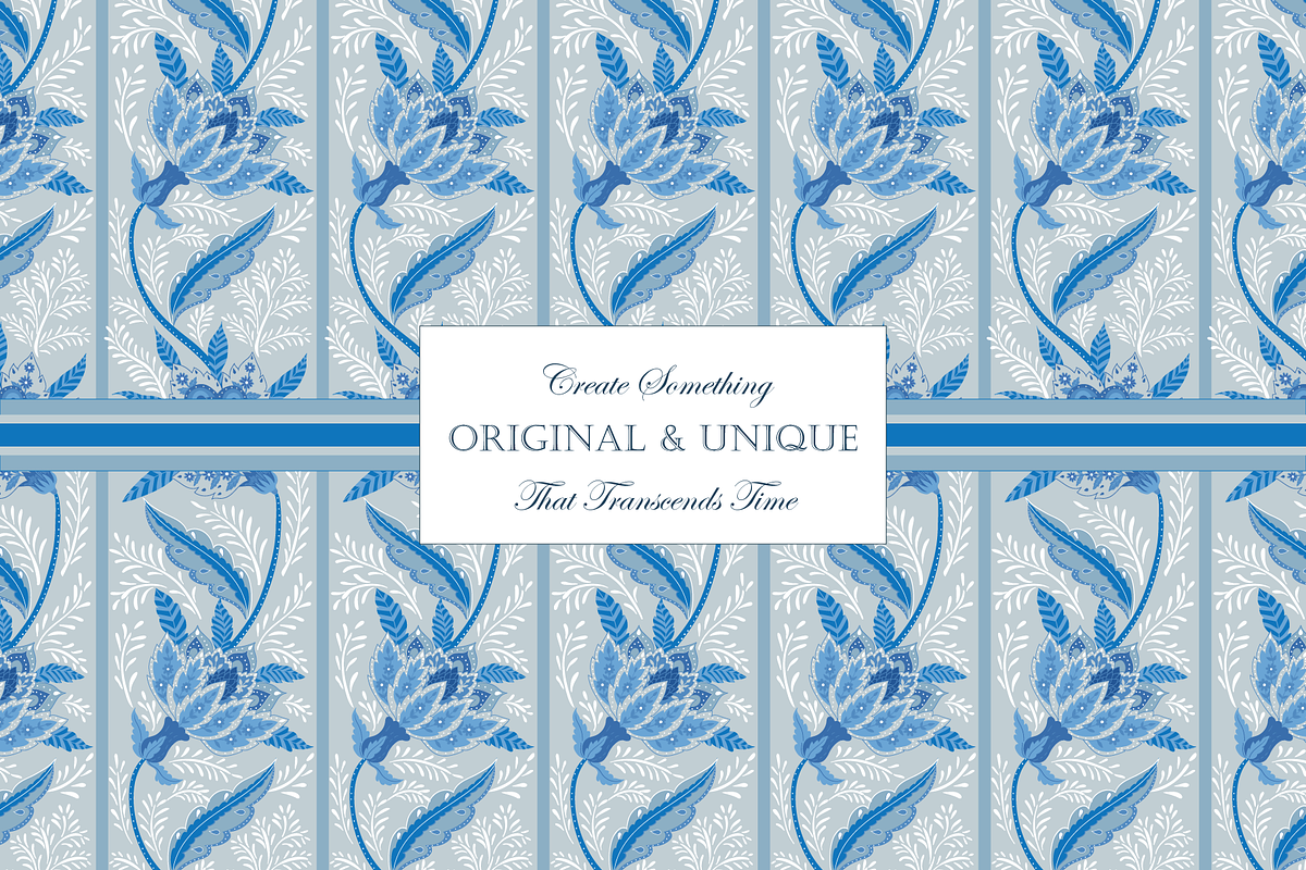 Boho Patterns Stripes (Blue & White)