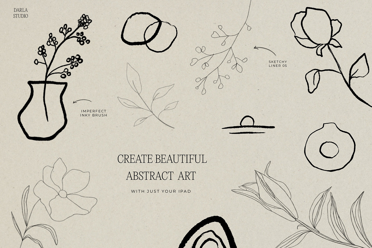 Fine Liners Procreate Brushes + Ink, a Brush Add-On by Darla Studio (Photo 8 of 10)