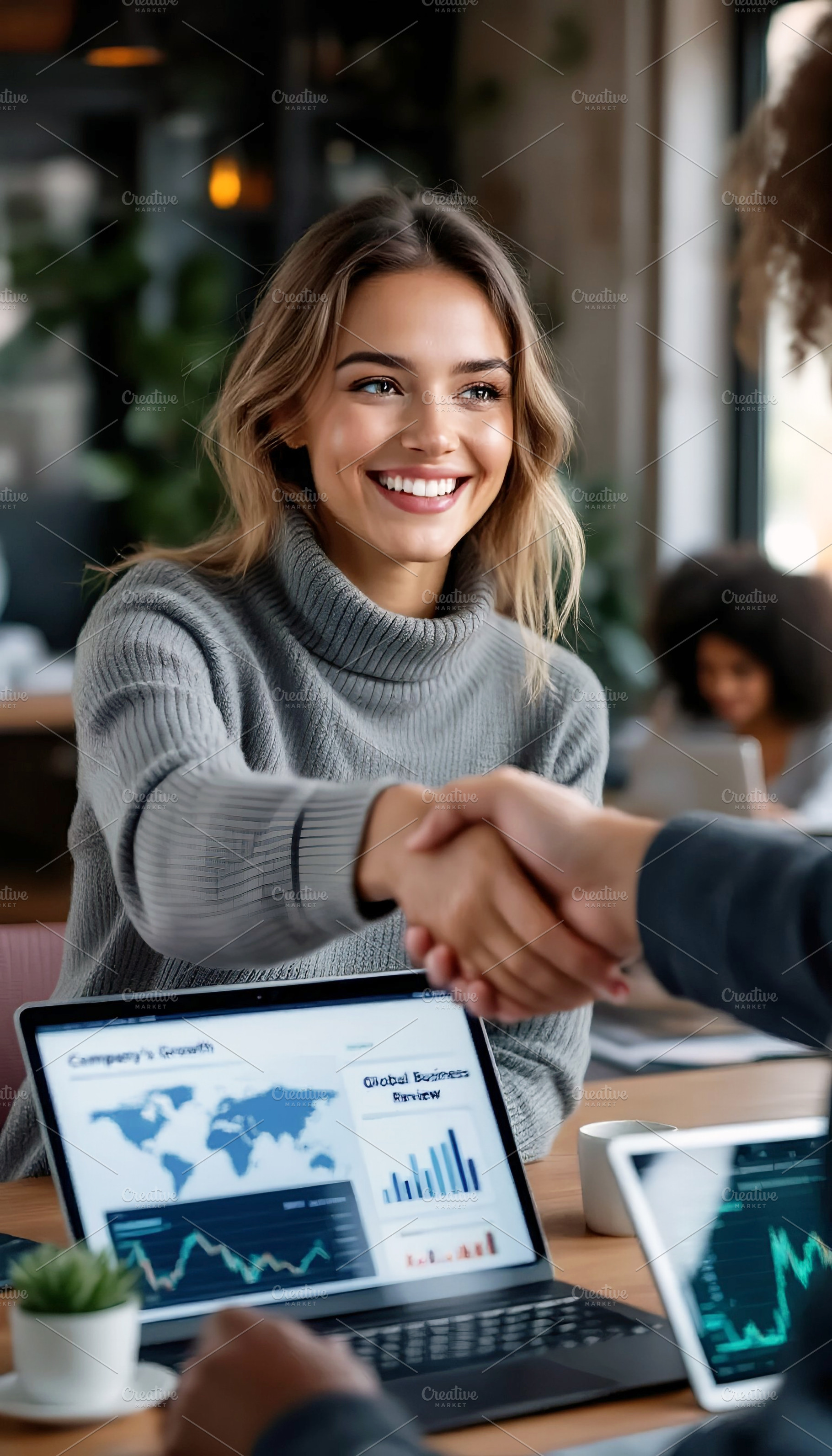 Business Meeting: Woman Shaking Hand, a Business Photo by Stock Shape