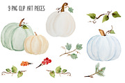 Watercolor Fall Pumpkins, Leaves, an Illustration by DailyMiracleDigitals,LLC (Thumbnail 5 of 7)