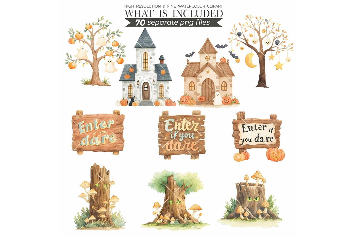 Woodland Halloween Clipart, an Illustration by CharmClipart (Photo 6 of 7)