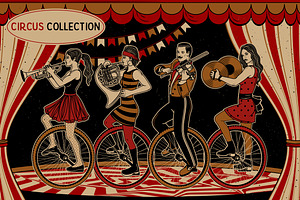 Vintage Circus Band Musicians.