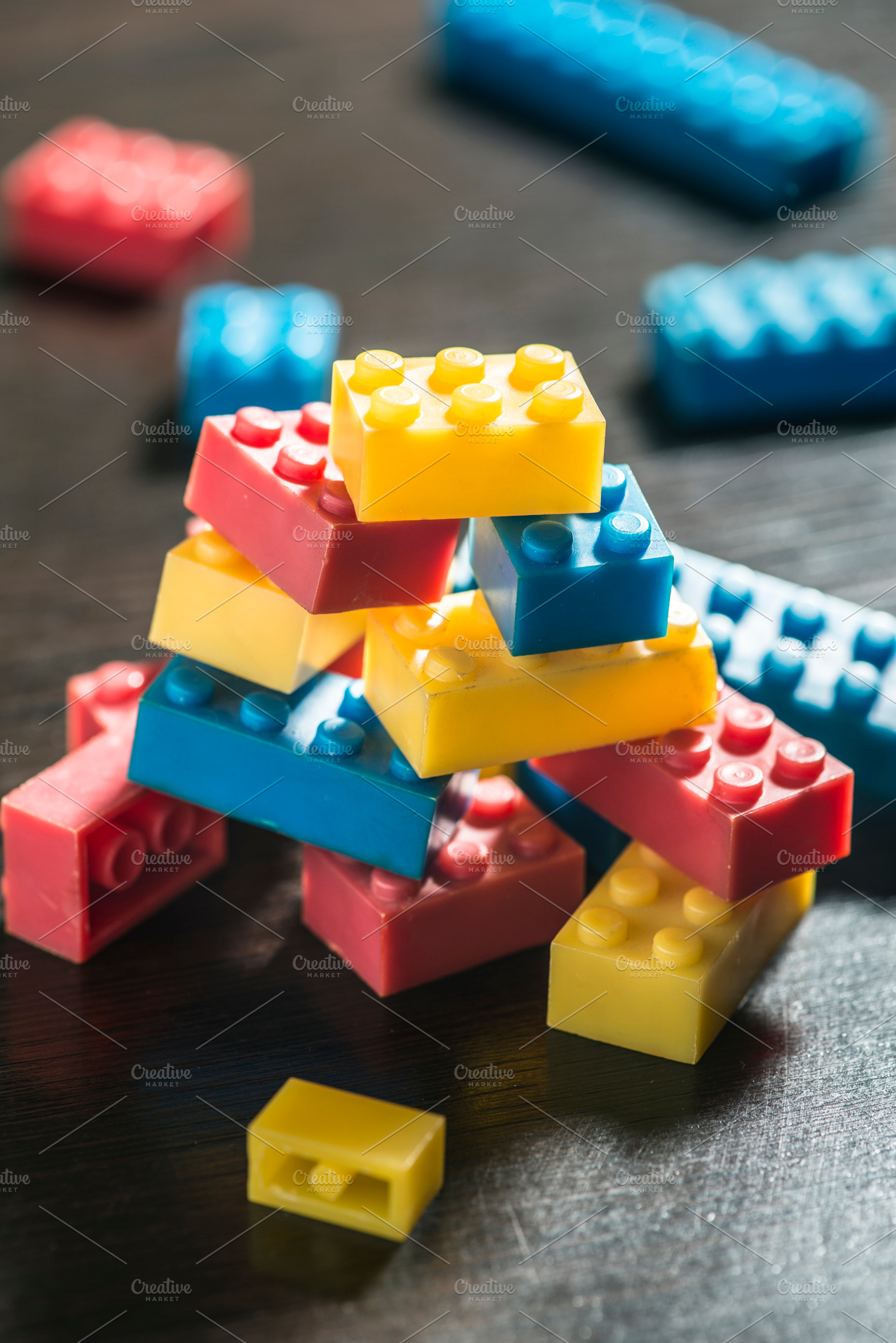 Plastic blocks on table stock photo containing blocks and plastic, an Abstract Photo by DegImages
