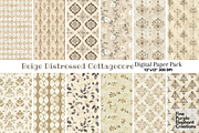 Beige Distressed Cottagecore, a Pattern Graphic by Fine Purple Elephant (Thumbnail 1 of 5)